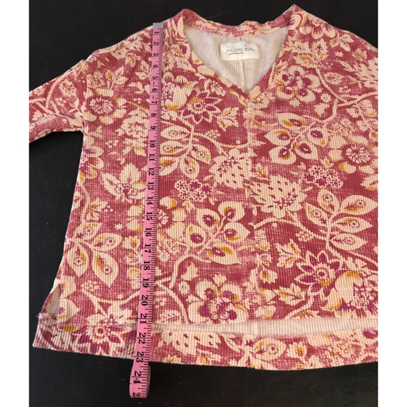 Anthropologie Pilcro Moira Floral Waffle Knit Thermal Top - Size Extra Small - Picture 7 of 9